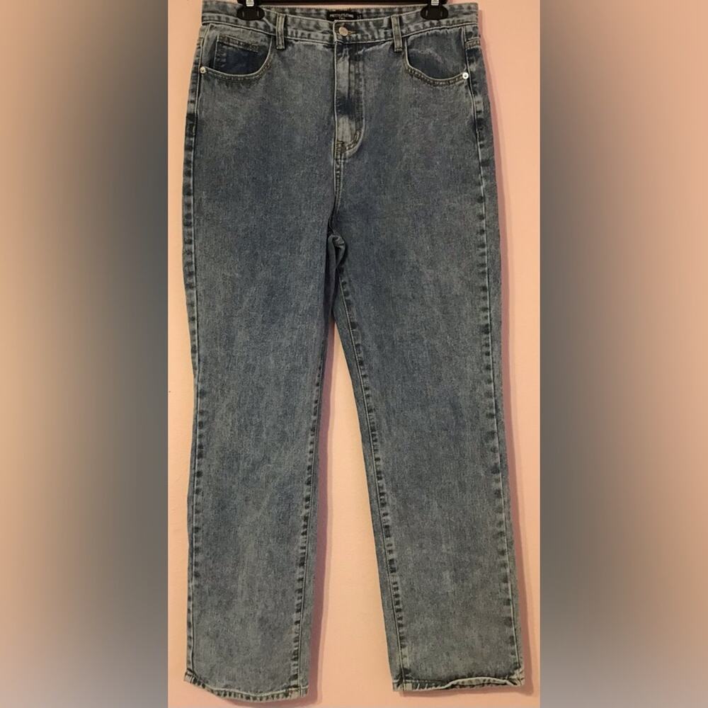 NWT Pretty little thing tall light blue straight leg jeans size 16 tall